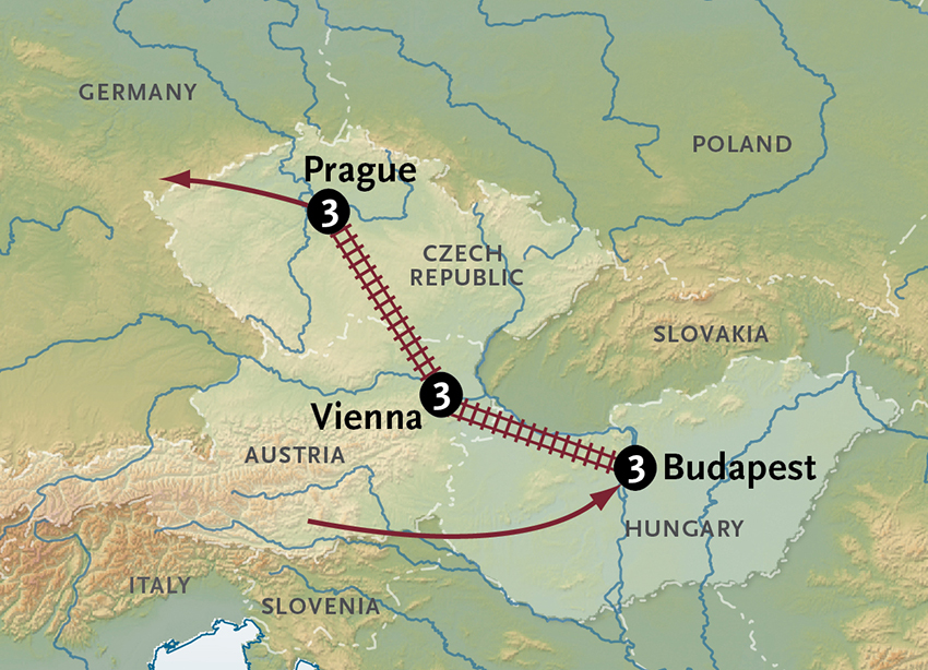 Gems of Central Europe by Rail Itinerary Map