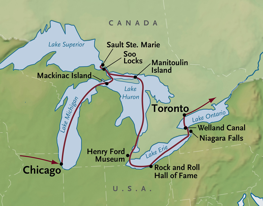 great lakes cruise from toronto to chicago