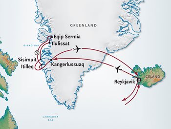 Greenland Cruise Map