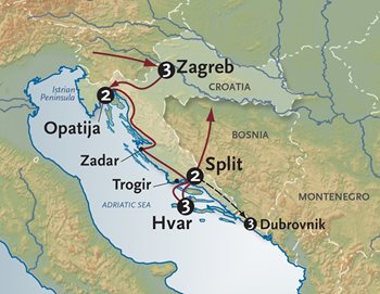 Croatia Tour Map