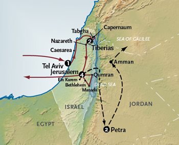 Holy Land tour map