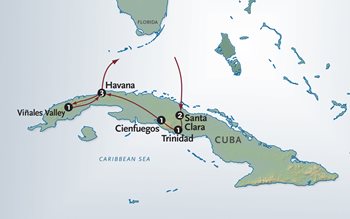 Escorted Cuban Tours Map