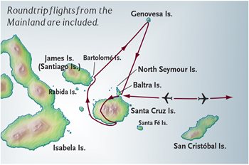 Galapagos Cruise Map