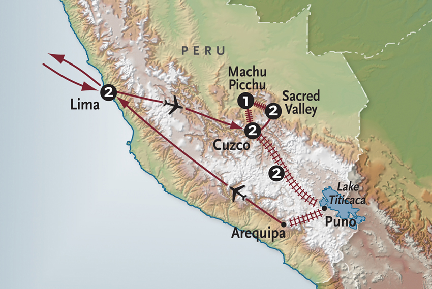 Machu Picchu By Luxury Train Itinerary Map