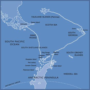 Antarctica Cruise Map