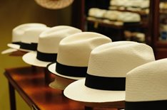 Panama Hats, a traditional brimmed hat made in Cuenca, Ecuador