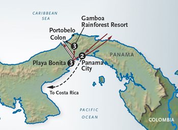 Panama Canal tour map