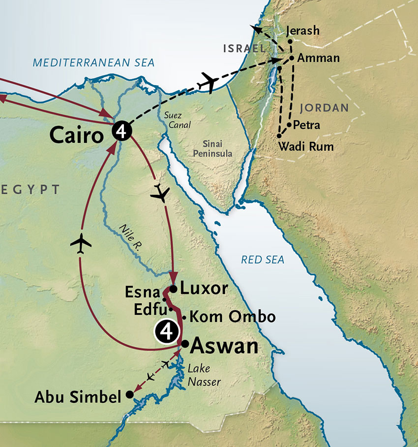 Visions of Egypt Itinerary Map
