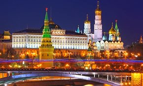 Panoramic View of Moscow at Night