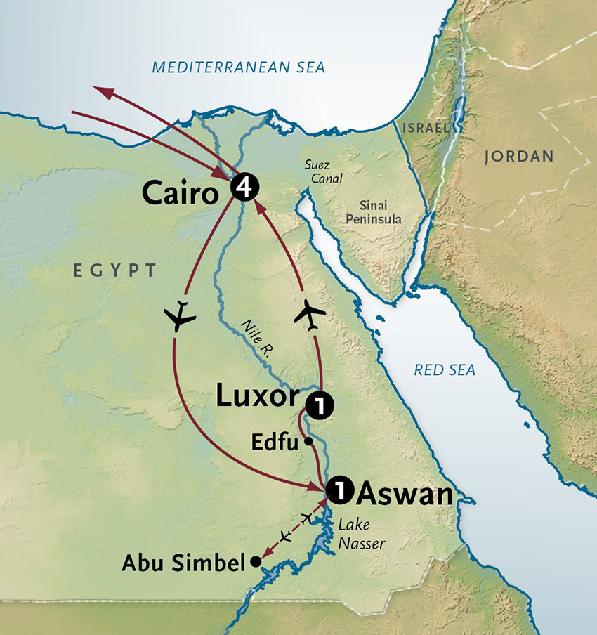 Egypt by Land Itinerary Map