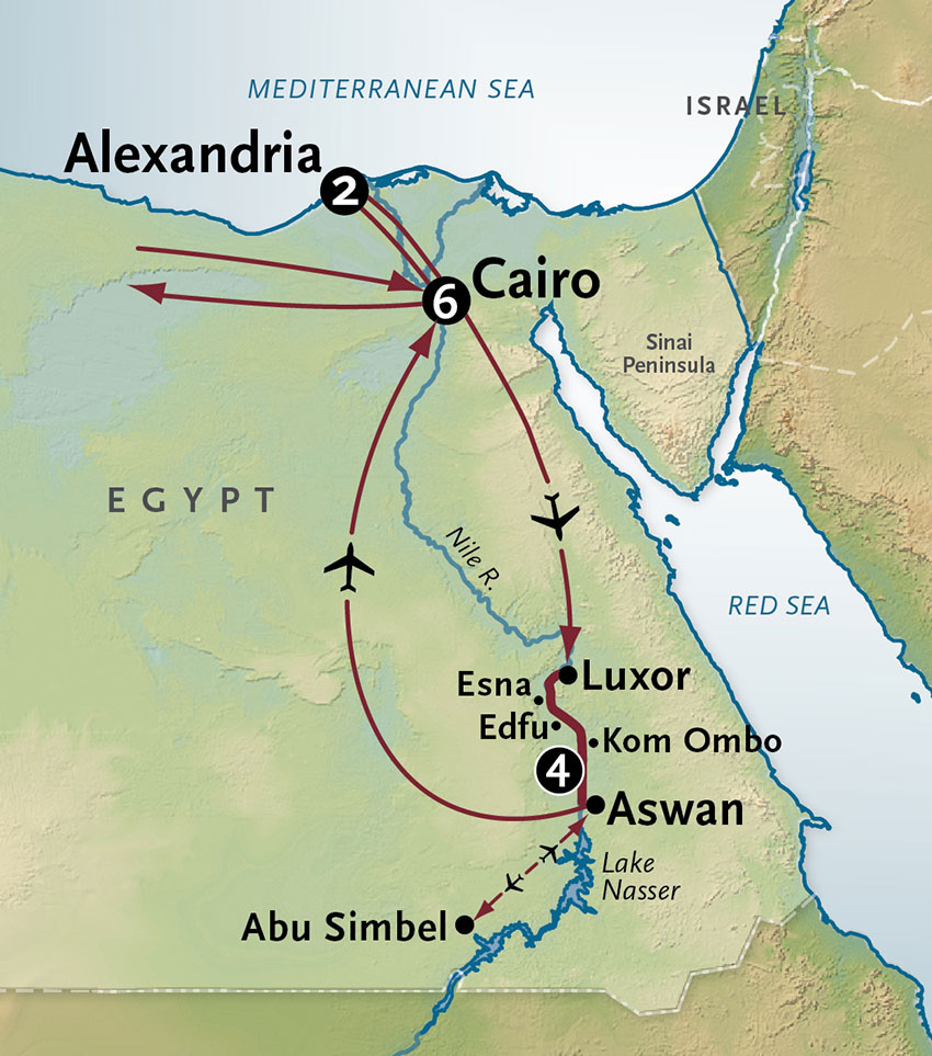 Between the Paws of the Sphinx Itinerary Map