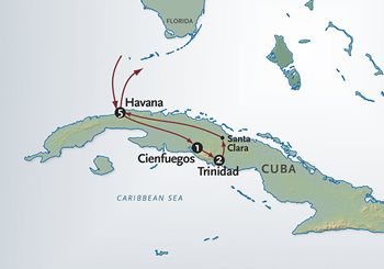 Escorted Cuban Tours Map