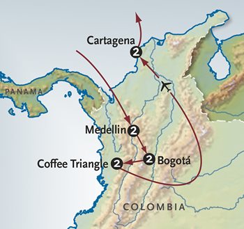 Colombia Coffee Triangle Map