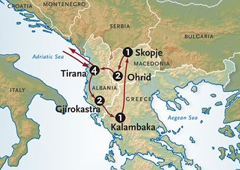 Greece tour map