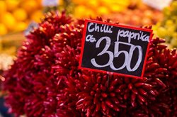 Chilis for sale in Budapest's Central Market