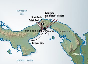 Panama Canal tour map